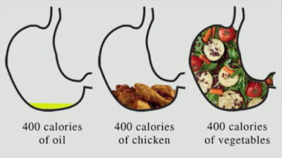 Fat Sick and Nearly Dead Calories comparision in stomach