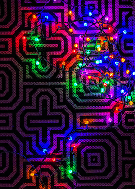 Christmas tree rainbow lights