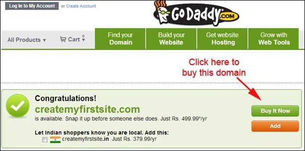 buy goddady domain