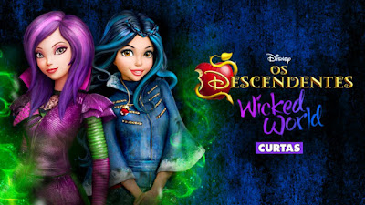 logo da série animada Wicked World - Mundo dos Vilões com Mal e Evie