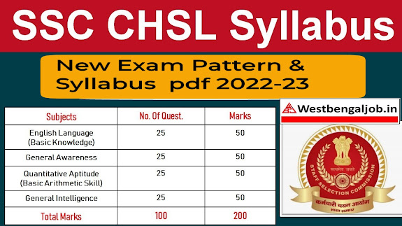 SSC CHSL Syllabus 2022, SSC CHSL  Tier 1, 2 New  Syllabus PDF