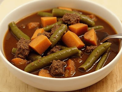 Beef and Sweet Potato Stew: A hearty stew made with lean beef, sweet potatoes, and green beans to provide a balanced source of protein and fiber.