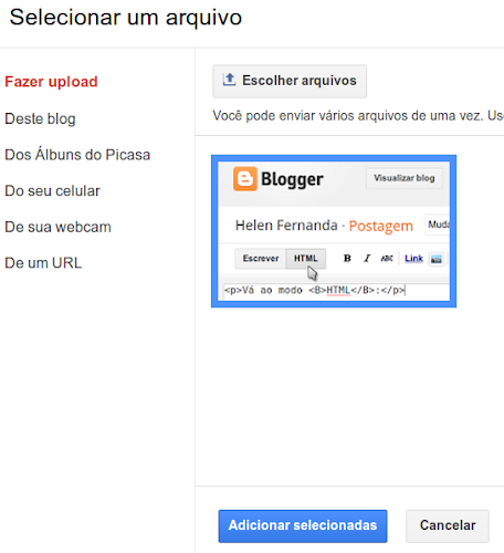 Upload da imagem