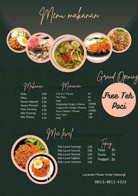 Menu makanan Warung Aurel