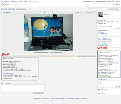 Google Picasa Web Album Spam Comment