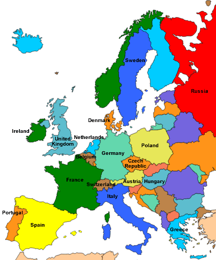 Map Of Europe For Kids