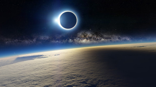 Space solar eclipse / 3D wallpaper 