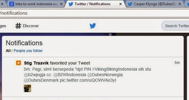 Tweetku difavorit oleh kedubes Norwegia