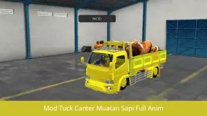 truck canter muatan sapi bussid