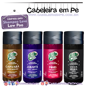 Low Poo Kamaleão Color - Capivara (ruivo dourado), Jubarte (azul Bic), Pônei (magenta) e Viúva Negra (preto)