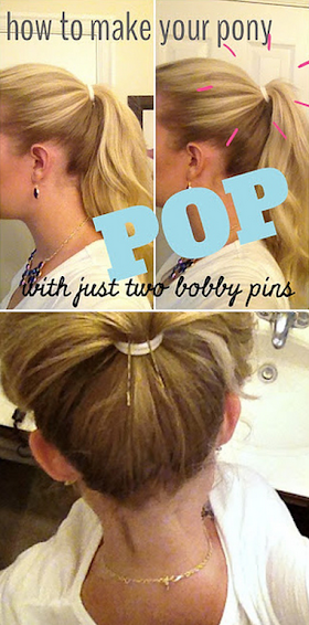How To Make your ponytail POP by propping it up with two bobby pins #Hairstyles