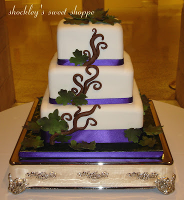 Purple Green Foliage Wedding Cake at the Chrysler Museum of Art this