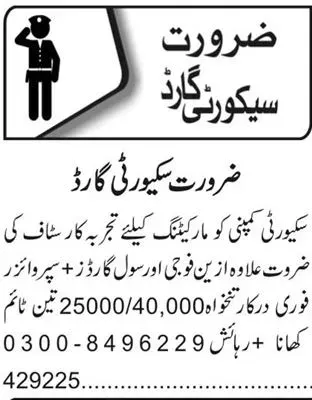 Latest Advertisement Security Guard Jobs 2023