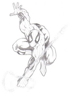 Spiderman comic book art drawing