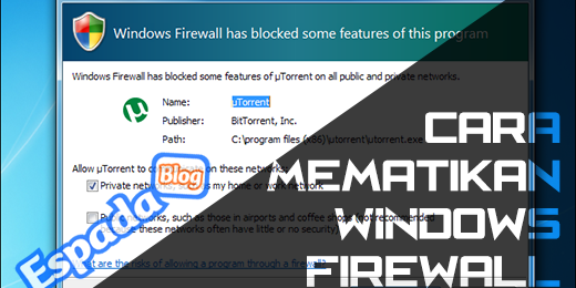 Cara Mematikan Windows Firewall di Windows 8/8.1