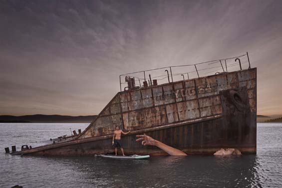 Women’s Portraits In The Middle Of Water by Street Artist Hula Balances