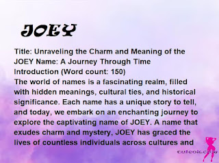 meaning of the name "JOEY"