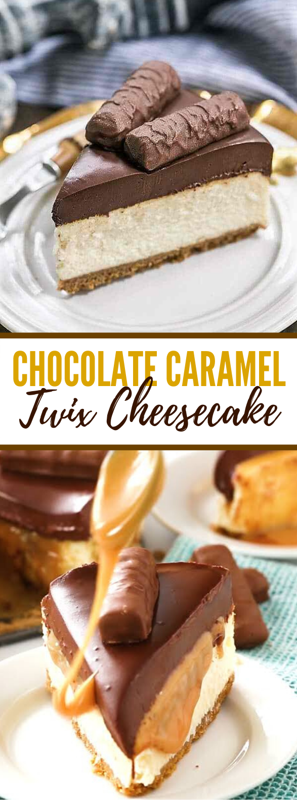 Chocolate Caramel Twix Cheesecake #desserts #cake