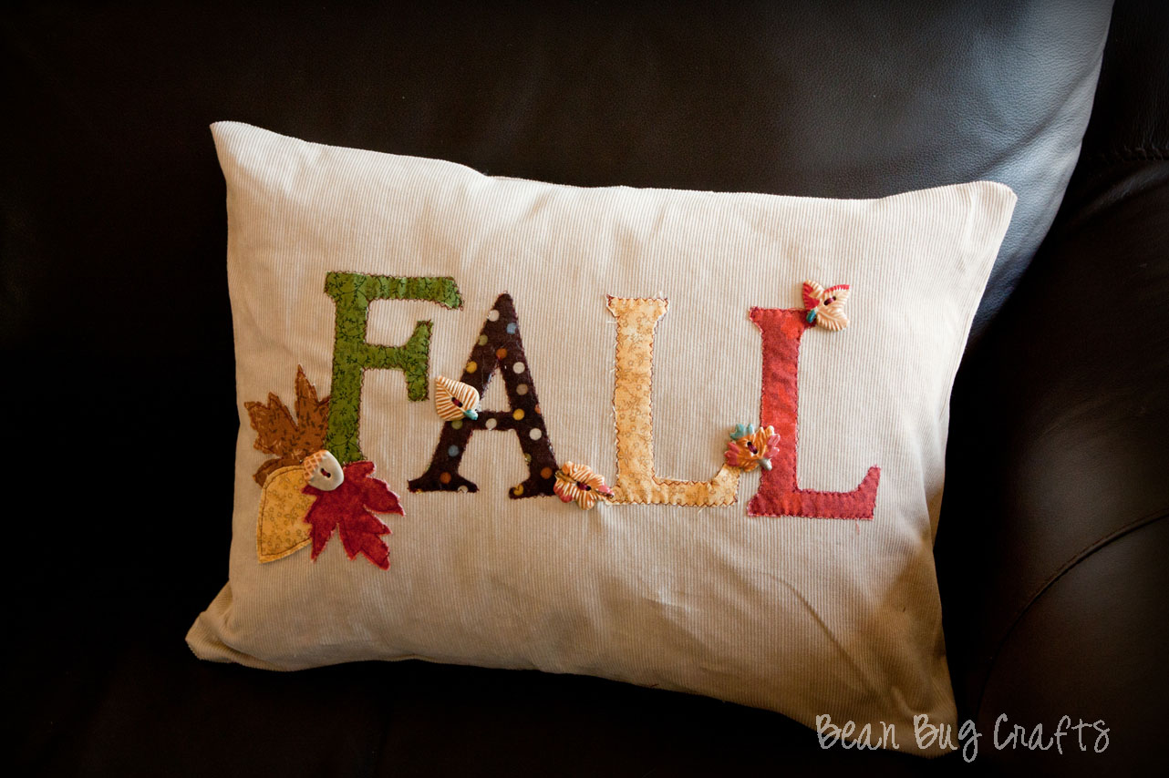 ideas  Pillow Cover and pillow easy Easy Envelope BeanBugCrafts: Fall Applique