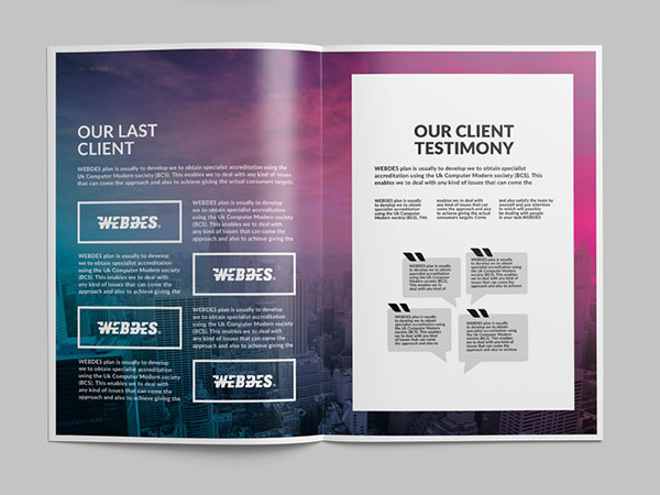 Inspirasi 20+ Desain Brosur dan Katalog Modern - Triangle Style Brochure Template