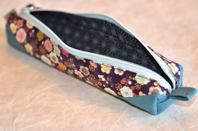 Federmäppchen Stiftetui Izu aus japanischen Stoffen von Noriko handmade, Japan, Design, Einzelstück, japanisch, Unikat, handgemacht, handgefertigt, Etui, Mäppchen, pencil case, japanese fabric