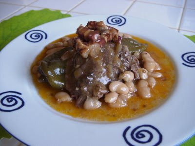 Pork Cheeks With White Beans from Núria at Spanish Recipes blog