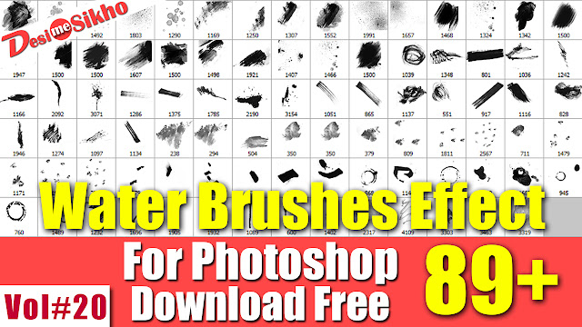 Water Color Brushes Effect For Photoshop Download Free Vol#20