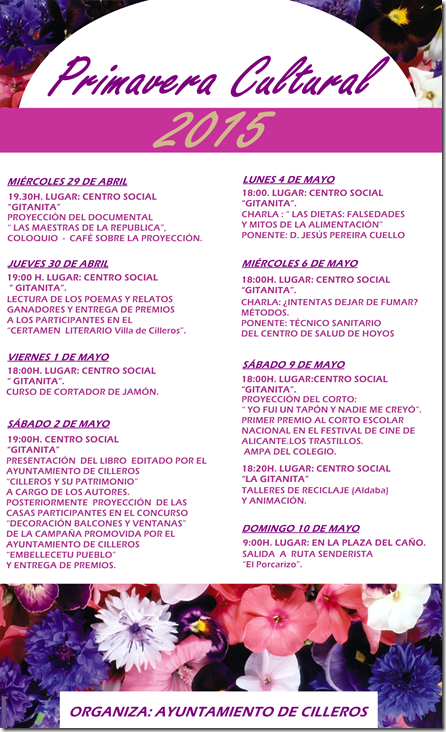 cartel jornadas culturales mayo 2015