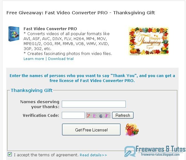 Offre promotionnelle : Fast Video Converter PRO gratuit !