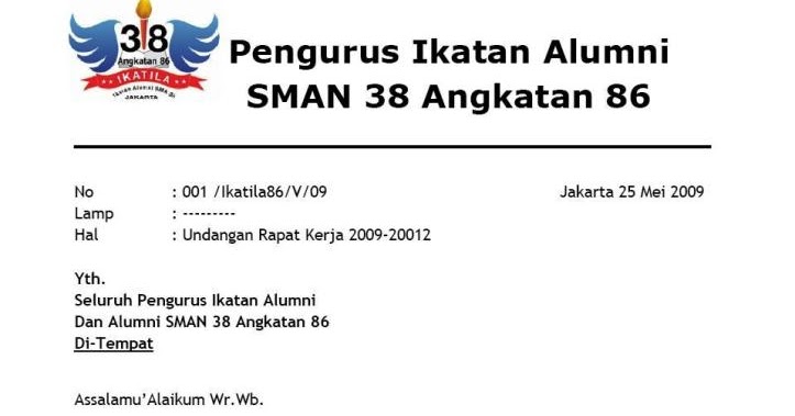 Contoh Surat Undangan Rapat Resmi  Shi Ghe Blog