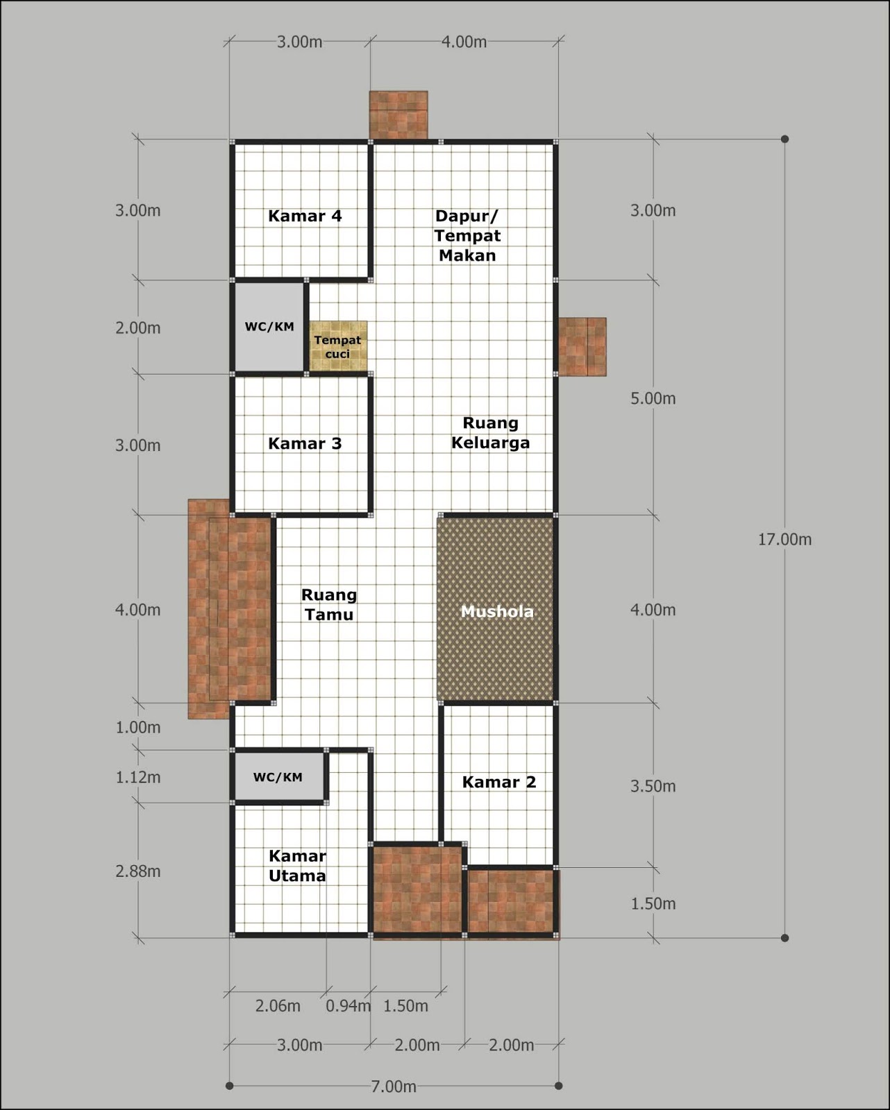 Desain Rumah  Minimalis 7x17 meter