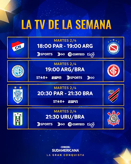 Fixture y Television de la Primera Fecha de la Copa Sudamericana 2024