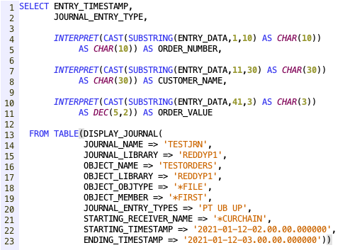 Display Journal on IBM i