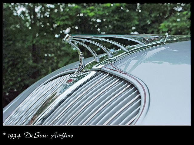  of a 1934 DeSoto Airflow hood ornament in all its streamlined glory