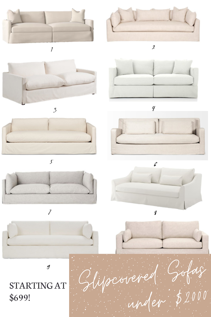 Gorgeous Slipcovered Sofas Under $2000