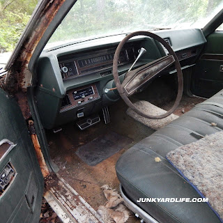 Driver's seat in 1971 Ford Country Squire wagon parked since 1994.