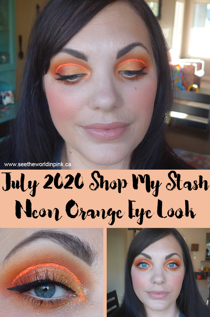 July Shop My Stash - Neon Orange Eye Look