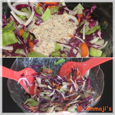 Salad with mustard dressing