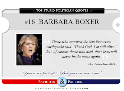 Senator Barbara Boxer | Stupid Politician Quotes