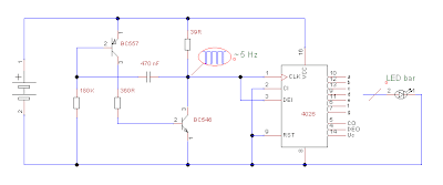 Schematic of LED bar candle