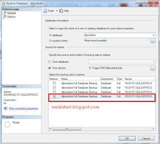 Cara Restore Database Sql Server 2005