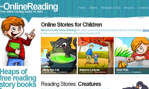 Online Reading kid website design