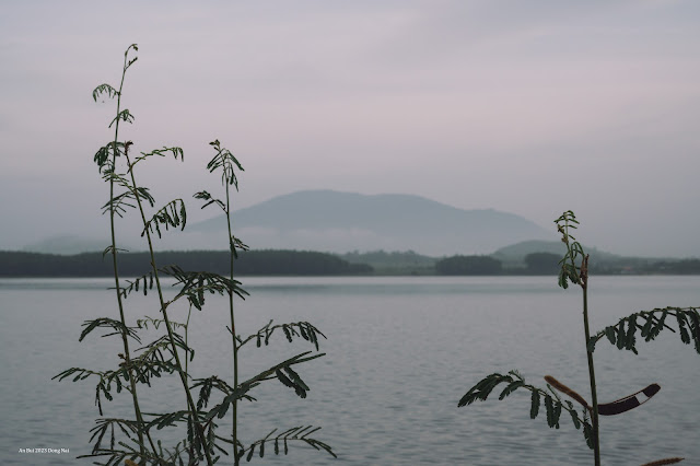 Hồ Gia Ui nhìn về núi Chứa Chan ở Xuân Lộc