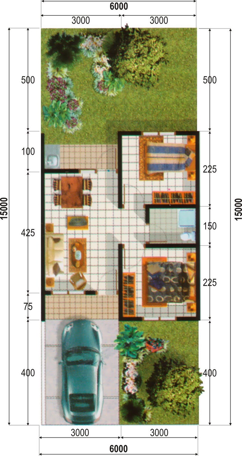 Denah Rumah Minimalis 1 Lantai Type 80 Kris Web