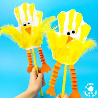 The Cutest Handprint Chick Puppets