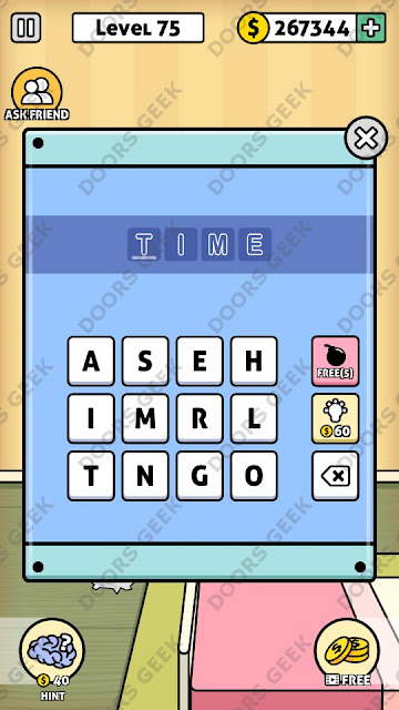 The answer for Escape Room: Mystery Word Level 75 is: TIME