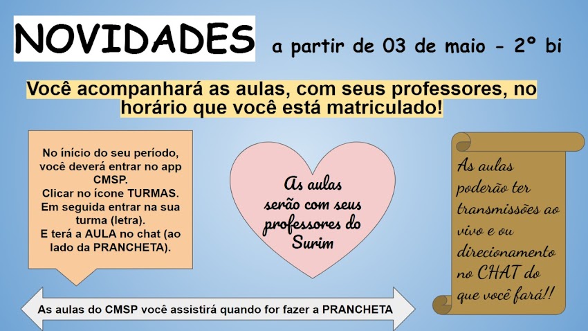 NOVIDADE para o 2º BIMESTRE