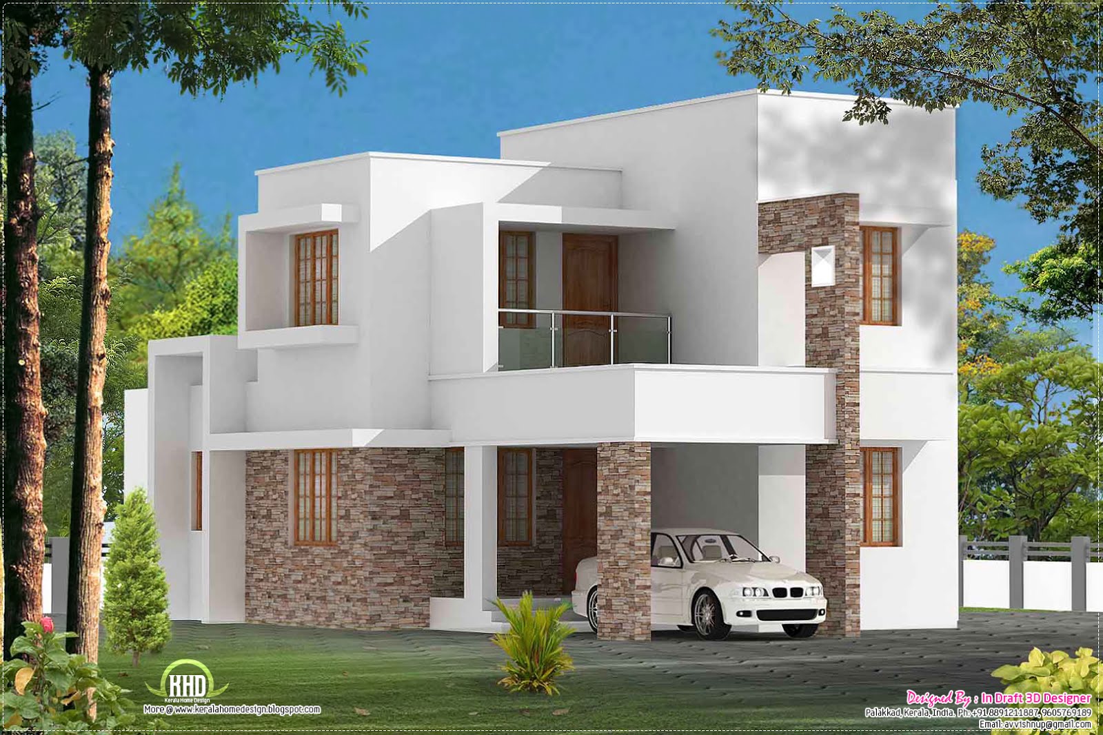 January 2013 - Kerala home design and floor plans - simple contemporary villa