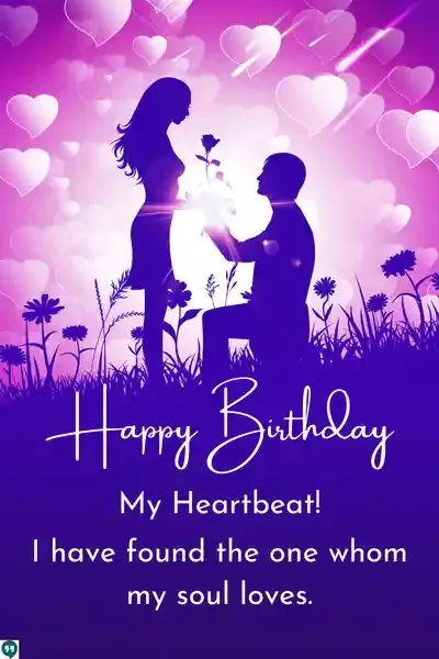 cute happy birthday my heartbeat images for her with boy proposing girl