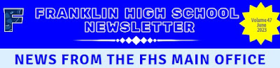 Franklin High School: Newsletter for the week of June 5, 2023